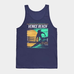 Retro Surfing Venice Beach, Florida // Vintage Surfer Beach // Surfer's Paradise Tank Top